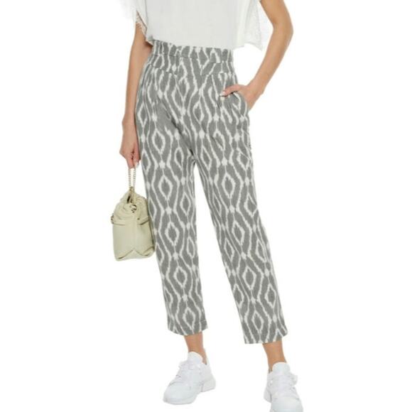 IRO Trizay Cropped Cotton Jacquard Tapered Pants - Picture 1 of 9